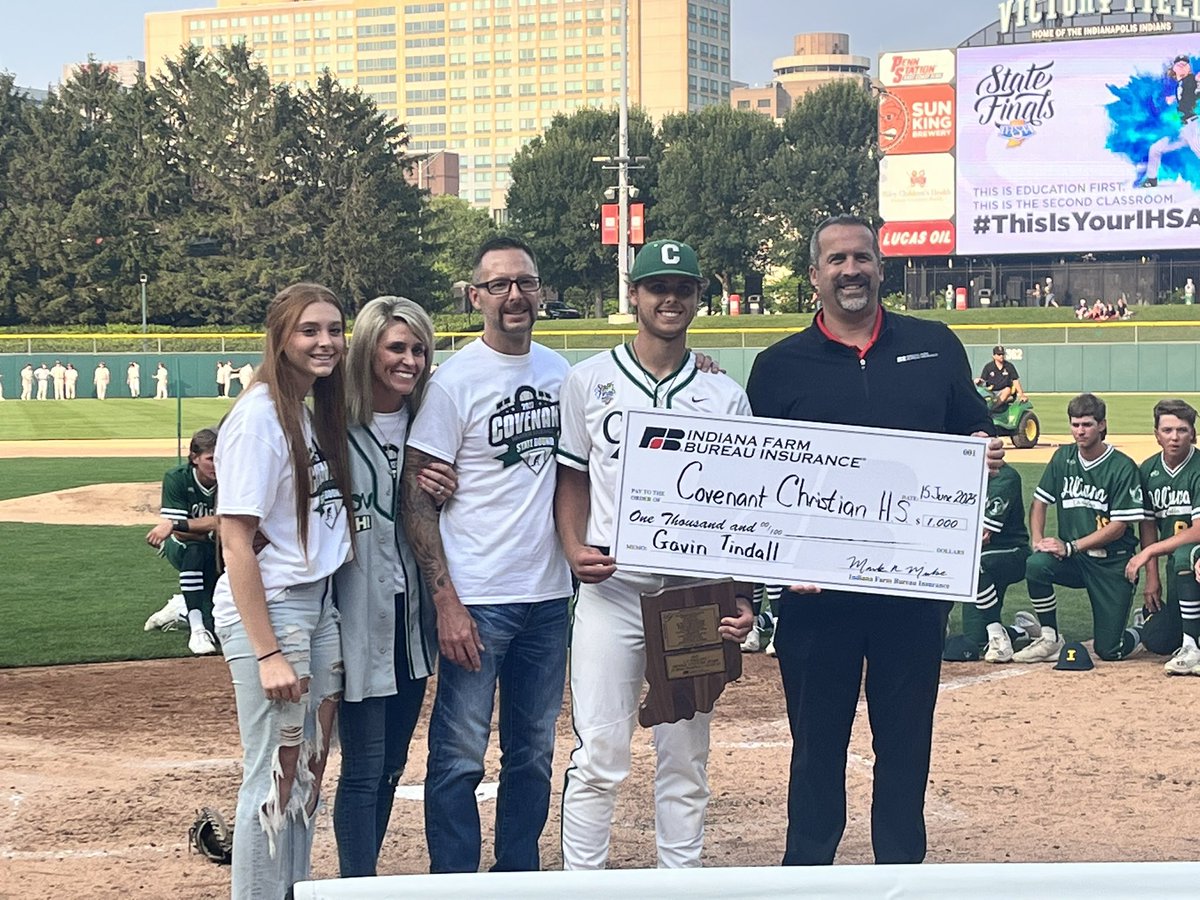 Congratulations to Covenant Christian’s Gavin Tindall, the 2023 recipient of the LV Phillips Mental Attitude Award for Class 2A Baseball, presented by Indiana Farm Bureau Insurance! 🎓⚾️ <a href="/athletics4cchs/">Covenant Christian Athletics</a> <a href="/INFarmBureau/">Indiana Farm Bureau</a>