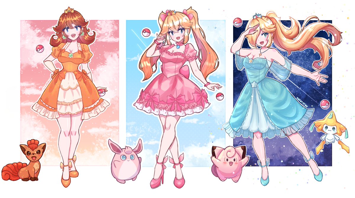 pokemon princesses 👑#pokemon #princesspeach #princessdaisy #princessrosalina #mario