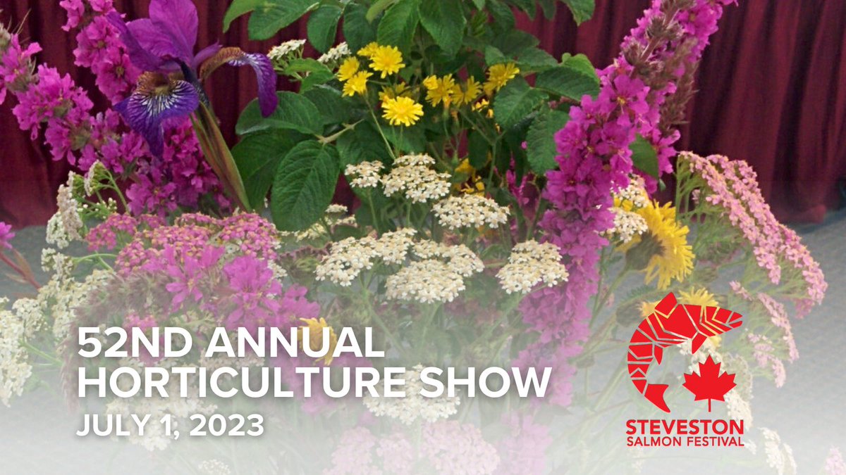 Calling all artists and gardeners! Come to the #StevestonSalmonFestival on Canada Day, where you can enjoy the 52nd Annual Horticultural Show and an art show in the Steveston Community Centre's multipurpose room. Details: bit.ly/HorticultureSh…