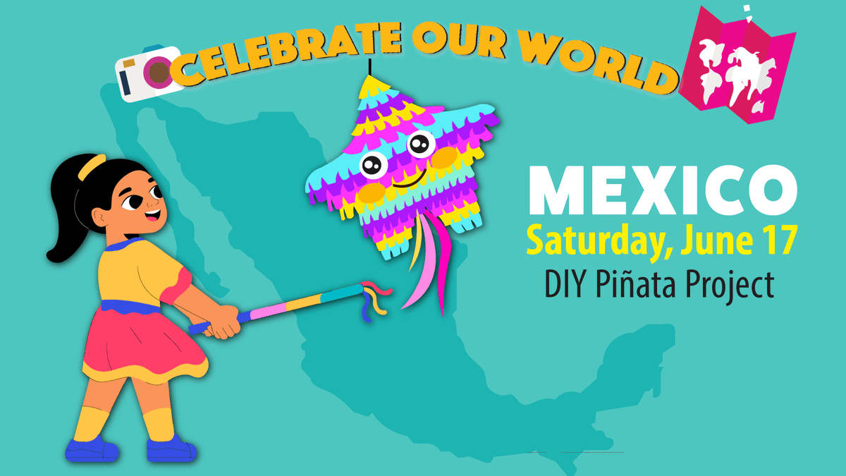✨🌞🇲🇽🌞✨
Celebrate Our World's tour around the globe takes us to Mexico!

Come to the Art Hangout this Saturday and create a piñata of your very own!

Saturday, June 17
All day in the Art Hangout

Free with Museum admission

ImagineCM.org