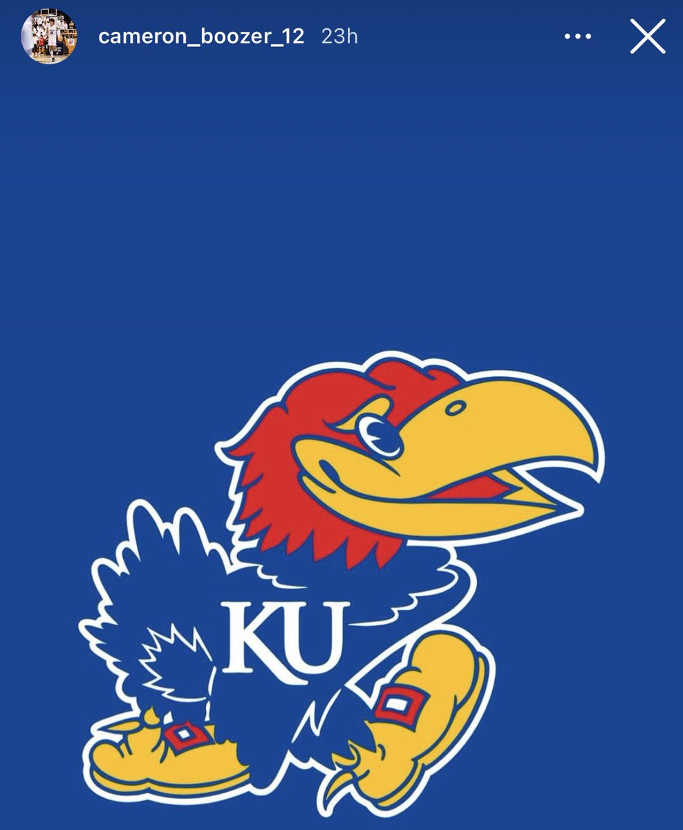 Top 2025 prospect Cameron Boozer posts the Kansas Jayhawks logo 👀