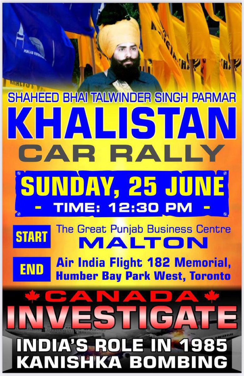 CBCTerry's tweet photo. Ensuring that their reputation stays at rock-bottom, Canadian Khalistanis again pick as their poster boy the psychopath who bombed Air India, Talwinder Parmar. He murdered 331 innocents for nothing. And - a grotesque twist - he'll be honoured at the memorial to his victims.  1/2 https://t.co/7feI5UDCQb