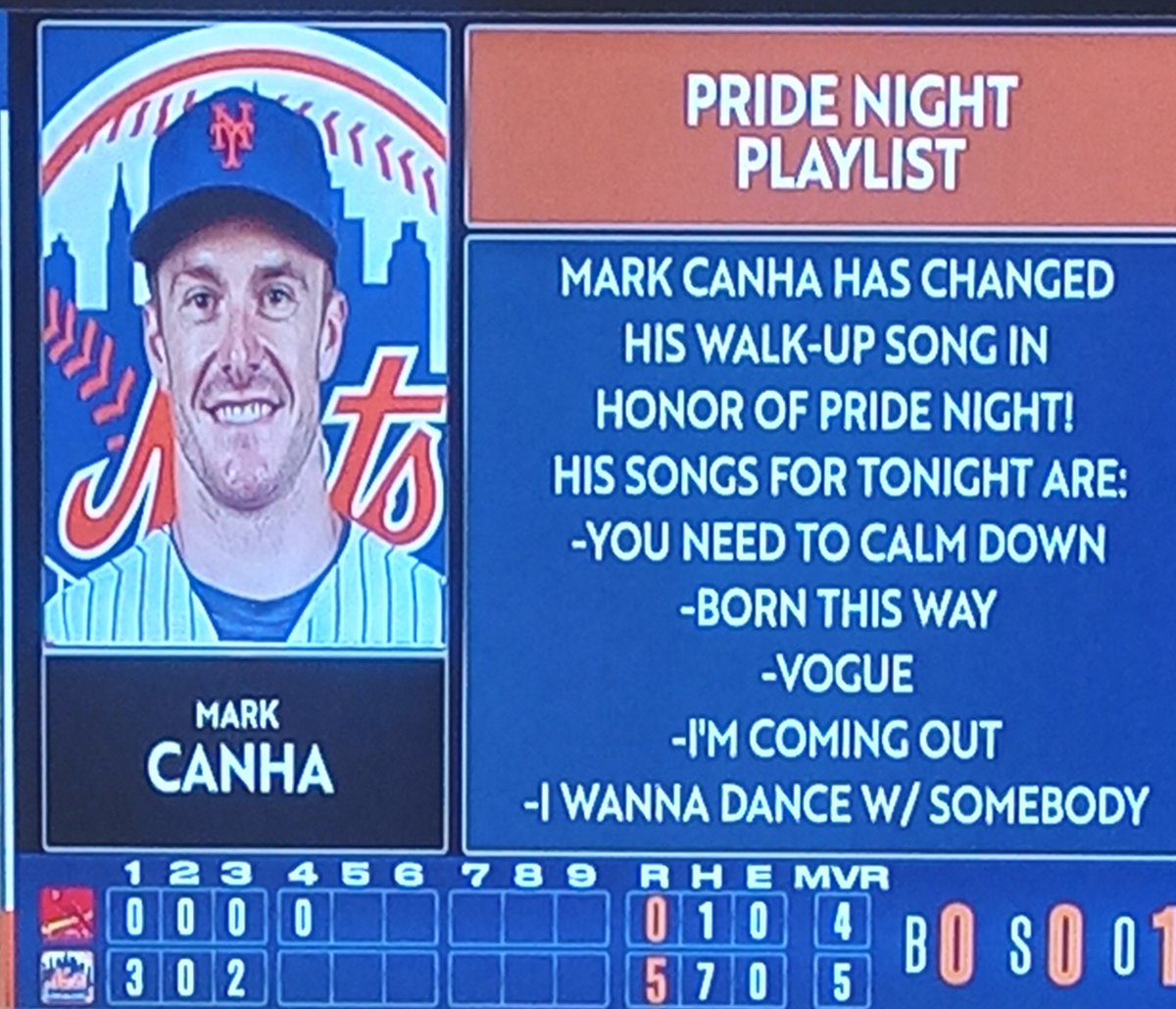 Mark Canha is a Pride Night icon.
#LGM #LFGM