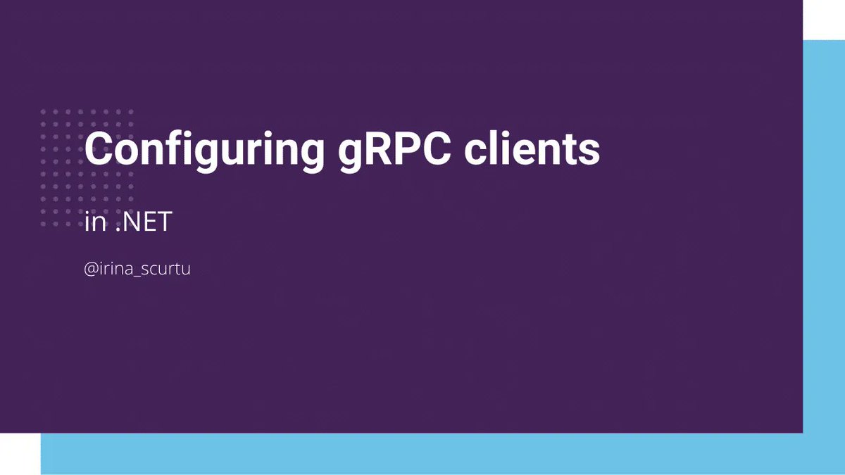 Configuring gRPC clients in .NET by @irina_scurtu irina.codes/configuring-gr… #aspnetcore