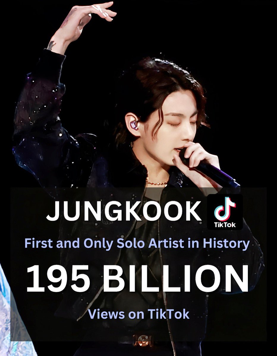 JKGlobalFanbase's tweet photo. Jungkook is the first and only Solo Artist in history to surpass 195 BILLION views on his individual TikTok hashtag! ♡

TIKTOK KING JUNGKOOK

I am voting #JUNGKOOK for Most Handsome Man Alive #NETIZENSREPORT #MHMA2023 #MHMA2023JUNGKOOK
@thenreport https://t.co/FlXaQa99iG