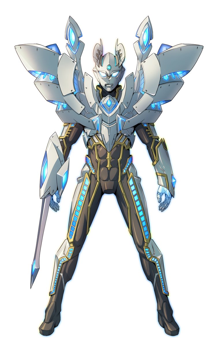 solo 1boy white background glowing male focus weapon blue eyes  illustration images