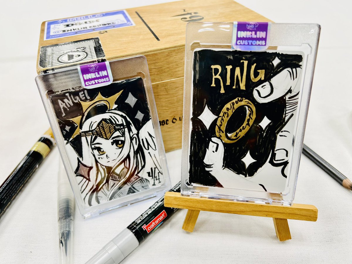 InklinCustoms's tweet photo. Something a little different we are trying this weekend. For $25 you get a custom full art token that can be whatever you like and it comes in the cool case. https://t.co/SYrdvMaCry