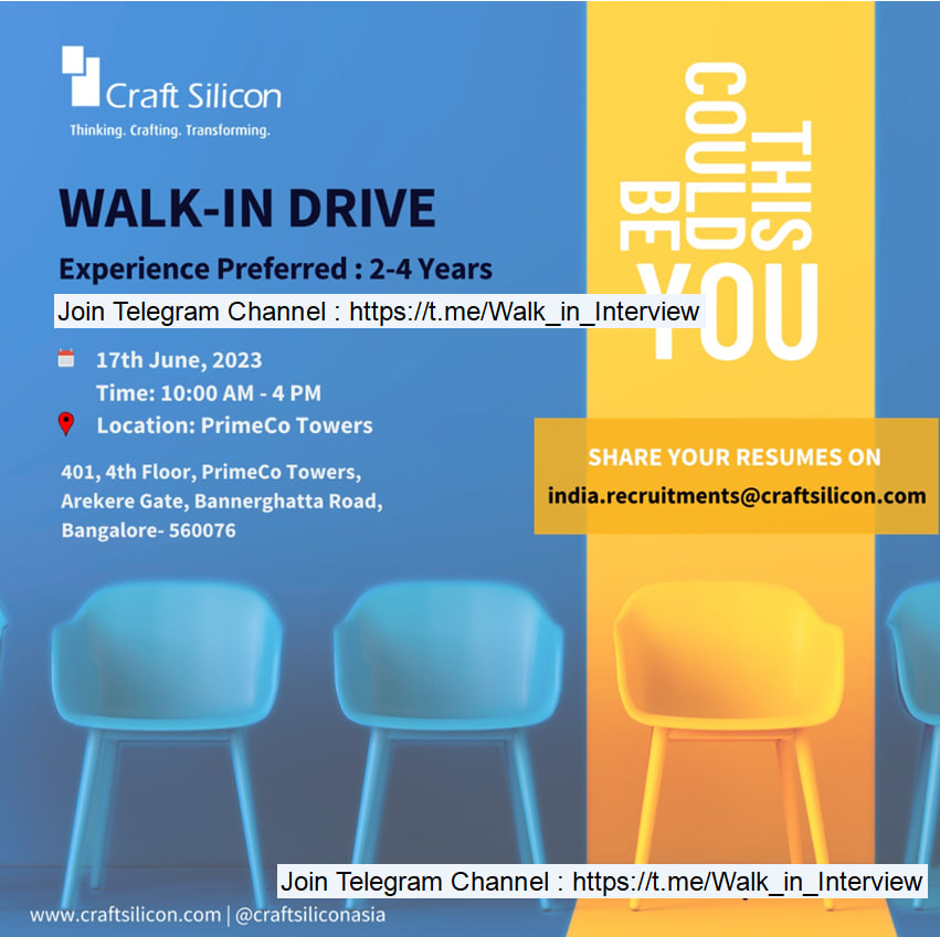walkin_jobs's tweet photo. Walk-in interviews will be held on #June 3rd, 4th, and 5th - [ 8 / 14 ]

Telegram Channel : https://t.co/OE9GqW0eXi

#walkininterview #careers #வேலைவாய்ப்பு #jobsearch #jobseekers #jobs_careers #walkin_jobs #india #freshers #Walkindrive #Walkin #interview #careeropportunities https://t.co/g55ImtP1B1