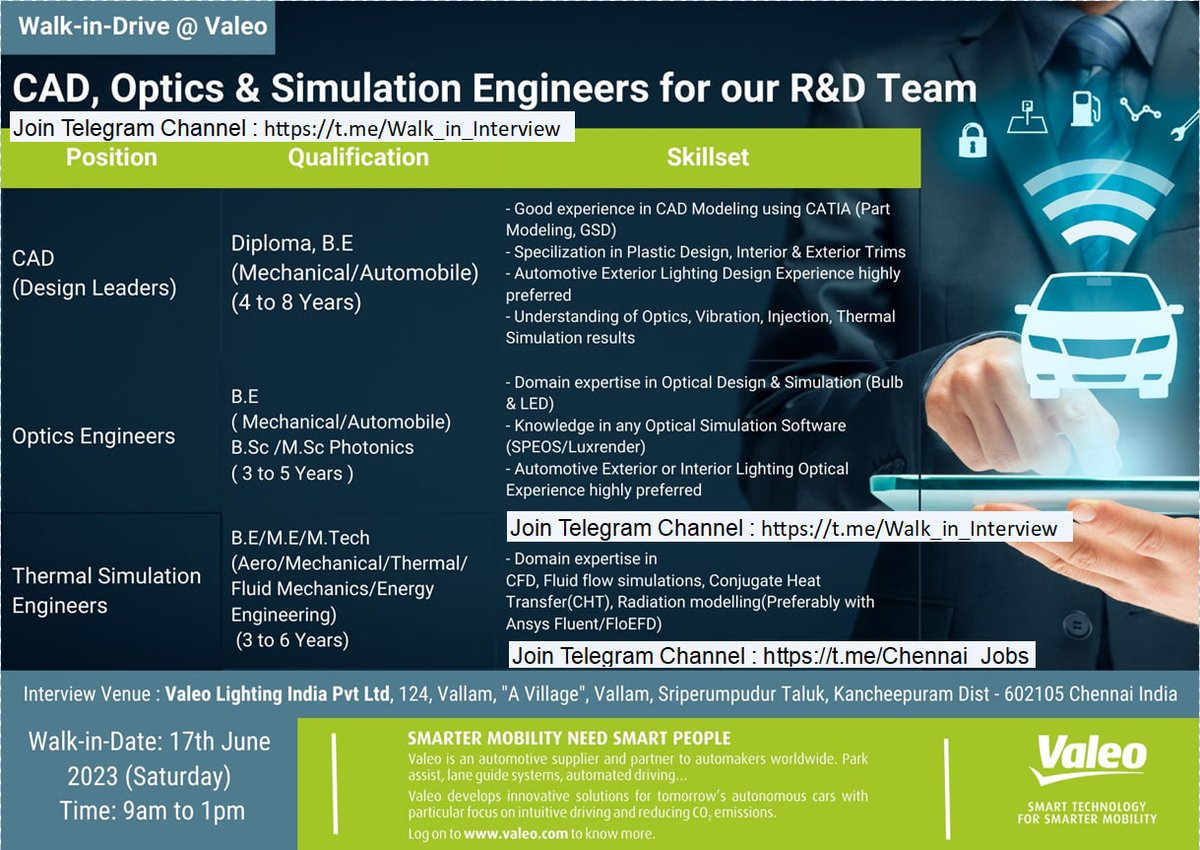 walkin_jobs's tweet photo. Walk-in interviews will be held on #June 3rd, 4th, and 5th - [ 8 / 14 ]

Telegram Channel : https://t.co/OE9GqW0eXi

#walkininterview #careers #வேலைவாய்ப்பு #jobsearch #jobseekers #jobs_careers #walkin_jobs #india #freshers #Walkindrive #Walkin #interview #careeropportunities https://t.co/g55ImtP1B1