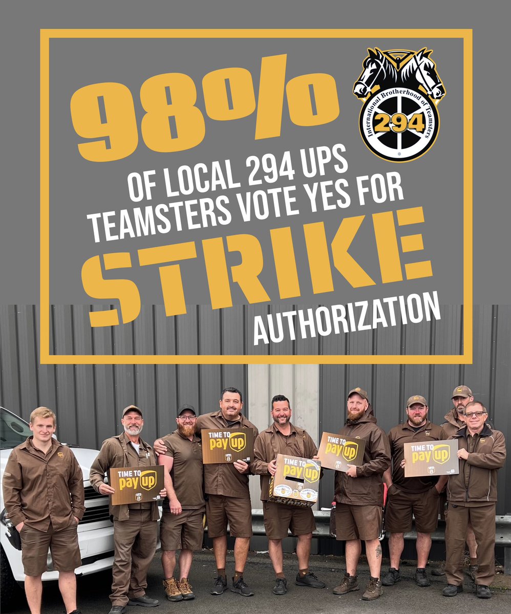 TeamsterHughes's tweet photo. UPS Teamsters are coming for what they have earned and deserve! 👊🏼 @Teamsters #UPSTeamsters #Teamsters #UnionStrong #Local294 @Quacky294 https://t.co/9sgIVm9h80