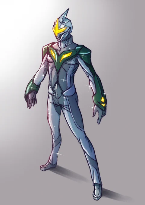 だいぶ前ですがミラーナイトと前身であるミラーマンも描いてます。同族でマスクの構造に共通項を持たせたりしています。グレンやヤキトリも描きたいなぁ  #ジェネスタ #ウルトラマンゼロ