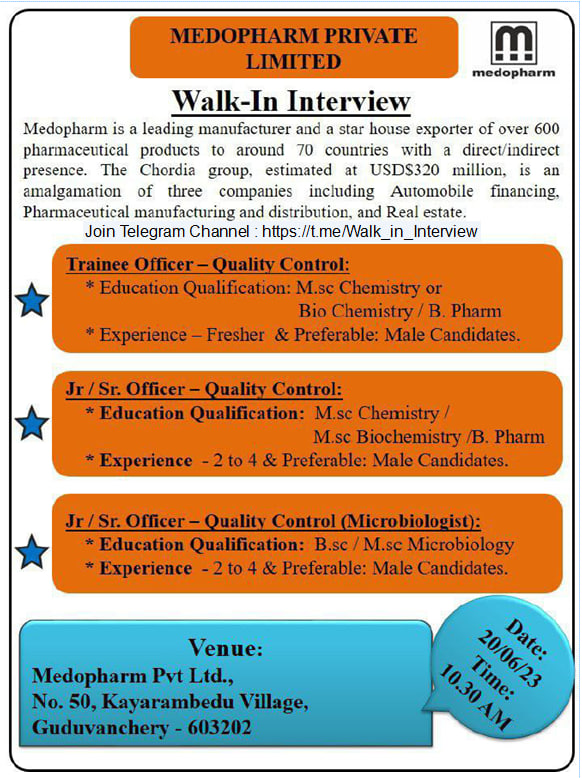 walkin_jobs's tweet photo. Walk-in interviews will be held on #June 3rd, 4th, and 5th - [ 13 / 14 ]

Telegram Channel : https://t.co/OE9GqW0eXi

#walkininterview #careers #வேலைவாய்ப்பு #jobsearch #jobseekers #jobs_careers #walkin_jobs #india #freshers #Walkindrive #Walkin #interview #careeropportunities https://t.co/Vaa0hWkEpU
