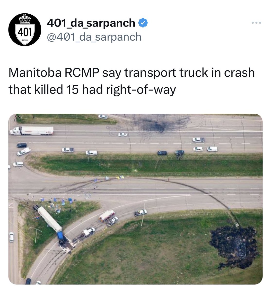 Dashcam footage seized from a transport truck that collided with a minibus full of seniors, killing 15, shows the bus pulled into the lane where the truck had the right-of-way, Manitoba RCMP said Friday.

“We don’t know why the bus proceeded into the [truck’s] lane,” Supt. Rob…