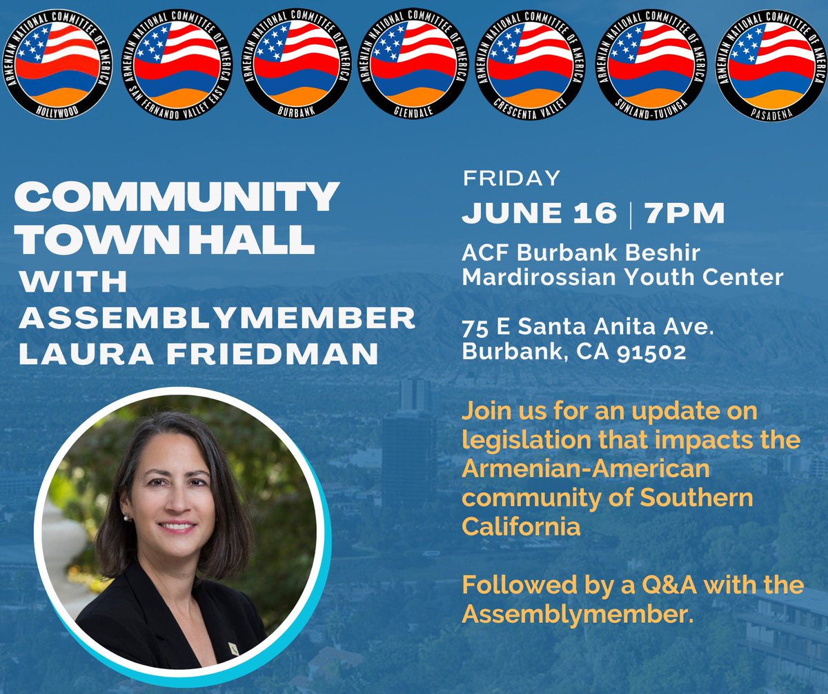 June 16, 2023: Join us tonight for a townhall with Assemblymember Laura Friedman to hear about her work in Sacramento!