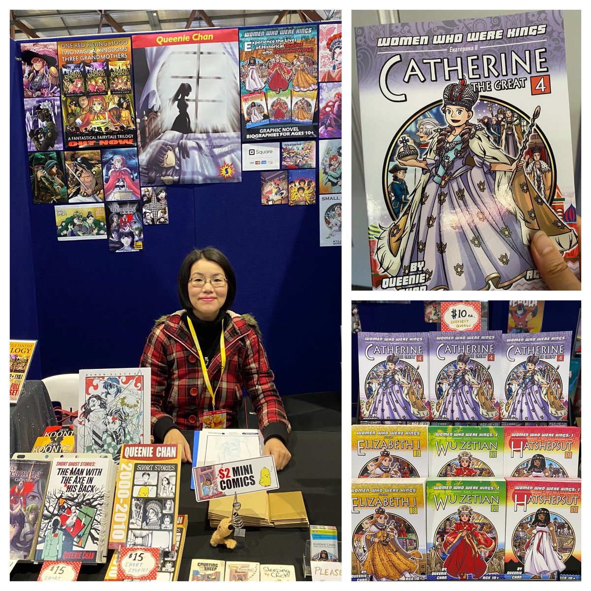 I’m at Sydney @SupanovaExpo table 20, and it’s getting busy! My latest historical queens  #graphicnovel ‘Catherine the Great’ (v4) is out in the ‘Women Who Were Kings’ series, so drop by and check it out! #feministhistory