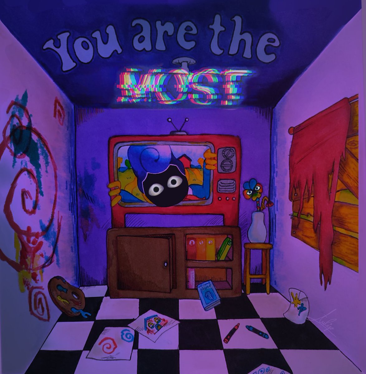 Nancy_art18's tweet photo. He can watch us 👁️✨

#WallyDarling #WelcomeHome #welcomehomefanart #WelcomeHomeArt #wally #eye #tv #blueair #room #tvshow https://t.co/P67Fe7RkWI