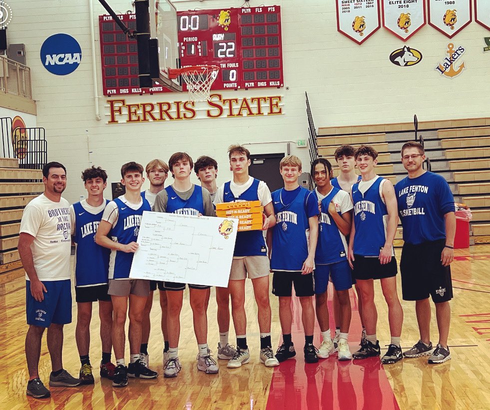 A full day of basketball at Ferris State University led to the 🍕 🏆!! #Champs #HardWork
