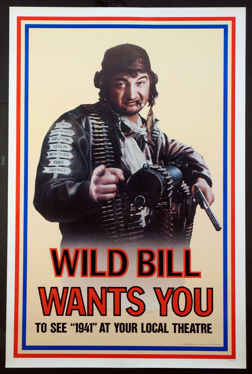 NINETEEN FORTY-ONE (1941) (1979).  @Filmposterscom #JohnBelushi #DanAykroyd #ToshiroMifune #WarrenOates  Director: #StevenSpielberg. 'My name is Wild Bill Kelso, and don't you for get it.  Original US movie poster is a one sheet, 27x41.

filmposters.com/pd/NINETEEN%20… #filmposterscom
