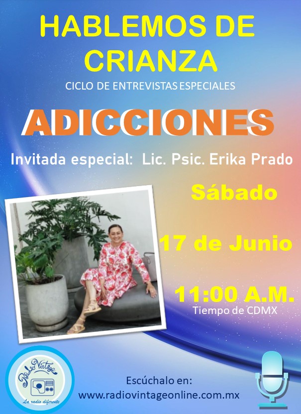 #HablemosDeCrianza

Mañana programa especial: Niños, adolescentes y adicciones 11.00 hrs CDMX radiovintageonline.com.mx