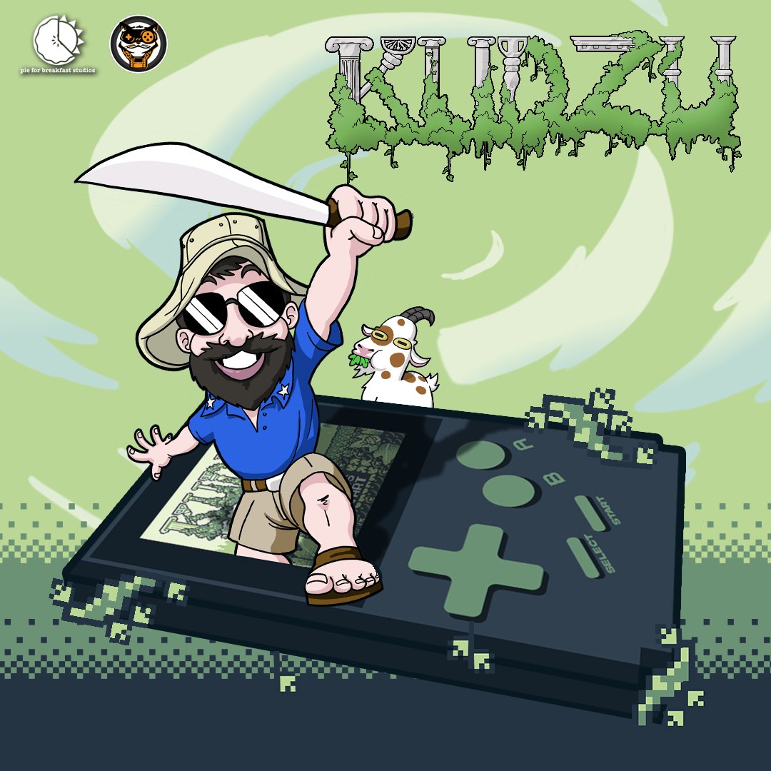 Max is armed and ready to take on #Kudzu! Are you? 🍃

Support the game now on #Kickstarter: bit.ly/3OEKTfu <a href="/Totter87/">TAREN OTTER</a> <a href="/PFBStudios/">Pie for Breakfast Studios</a> <a href="/WeAre8BitLegit/">8-Bit Legit is proud to bring you Kudzu!</a>