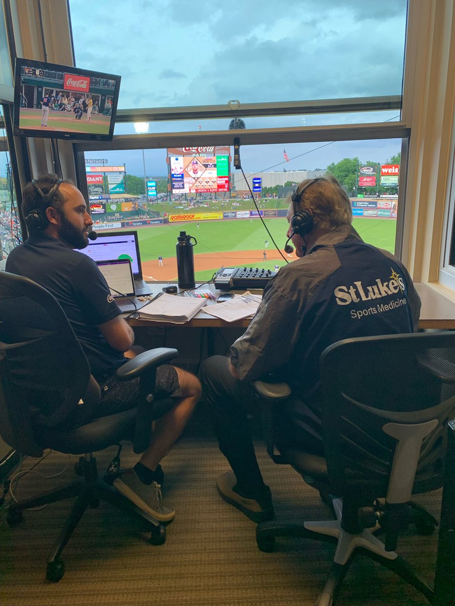 IronPigs's tweet photo. Surprise guest Steve Carlton in the booth with our very own @SamJellinek during tonight’s game! https://t.co/FVI5yX7ROB