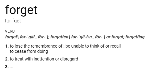 ThingsOTD's tweet photo. Today's thing of the day is the word "Forget", you may know this word due to the fact it happens a lot here. https://t.co/GbmMEJYgWY