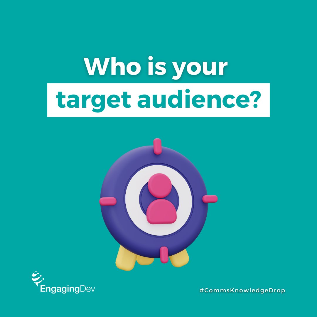 EngagingDev's tweet image. Do you know who your target audience is?

Identifying your target audience brings focus and efficacy to your communications.

🧵 A thread

#CommsKnowledgeDrop #EngagingDev #TargetAudience #Marketing101