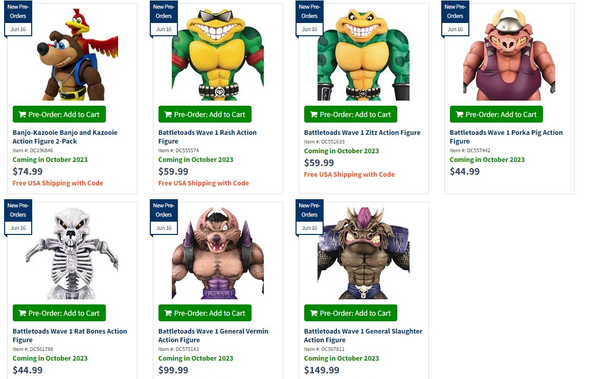 ✨️💥ALERT💥✨️
😱
#Statoversians!
@ToysDna's SICK NEW Battletoads & Banjo-Kazooie #actionfigures are NOW up for preorder from ($44.99 to $149.99 each) via Entertainment Earth! $59+ orders ship FREE using code FREESHIP59.

#premiumDNA #toynews
TSO'VIN!!
bit.ly/42FUeah