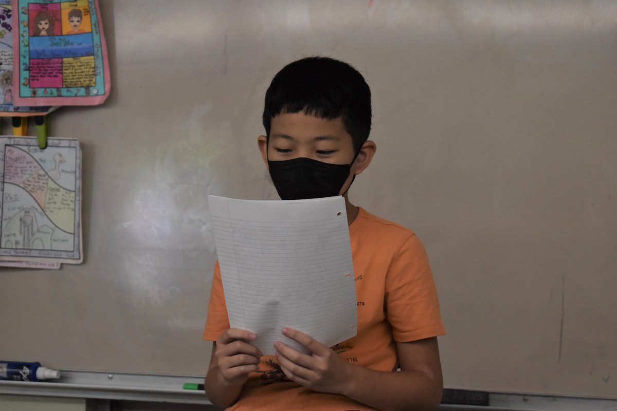 HMSDolphinsNow's tweet image. #6thGrader students read their #PersonalNarrative to their language arts class. Their pieces were descriptive and very entertaining.