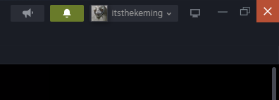 itsthekeming's tweet photo. RED ALERT. The most important part of the new @Steam update is that the close button's click boundaries now extend to the screen edge as they should in all good Windows apps. Now I can haphazardly throw my mouse into the corner to close 😀 https://t.co/IuL6mIqhC8