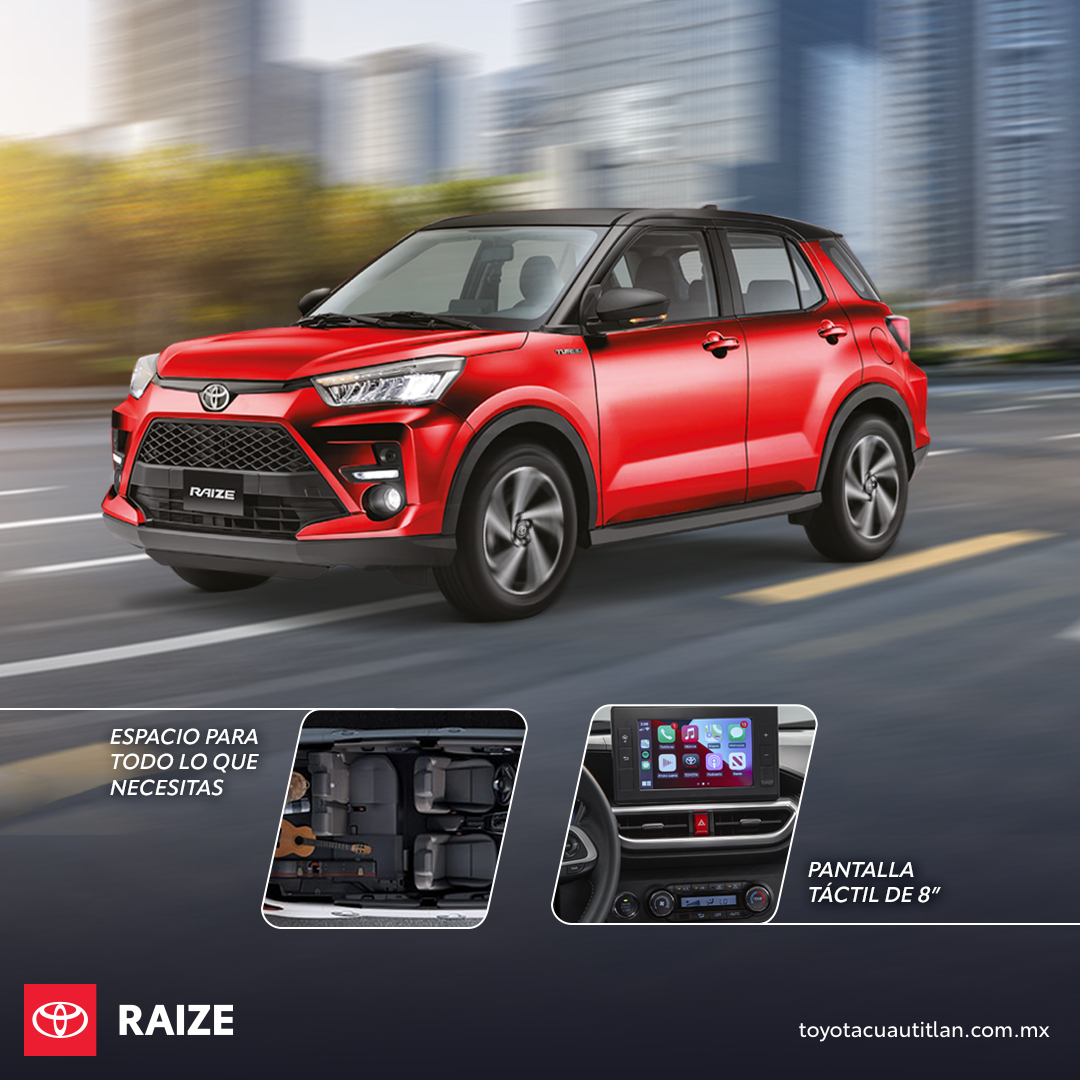 toyotacuauti's tweet image. #ToyotaRaize es la mini SUV que cubrirá tus necesidades cómodamente gracias a su espacio y funcionalidad. #FunToDrive 🚙🏙🤩

💬 WhatsApp ▸ bit.ly/WAToyotaCuau
🌐 Web ▸ bit.ly/CotizatuToyota…