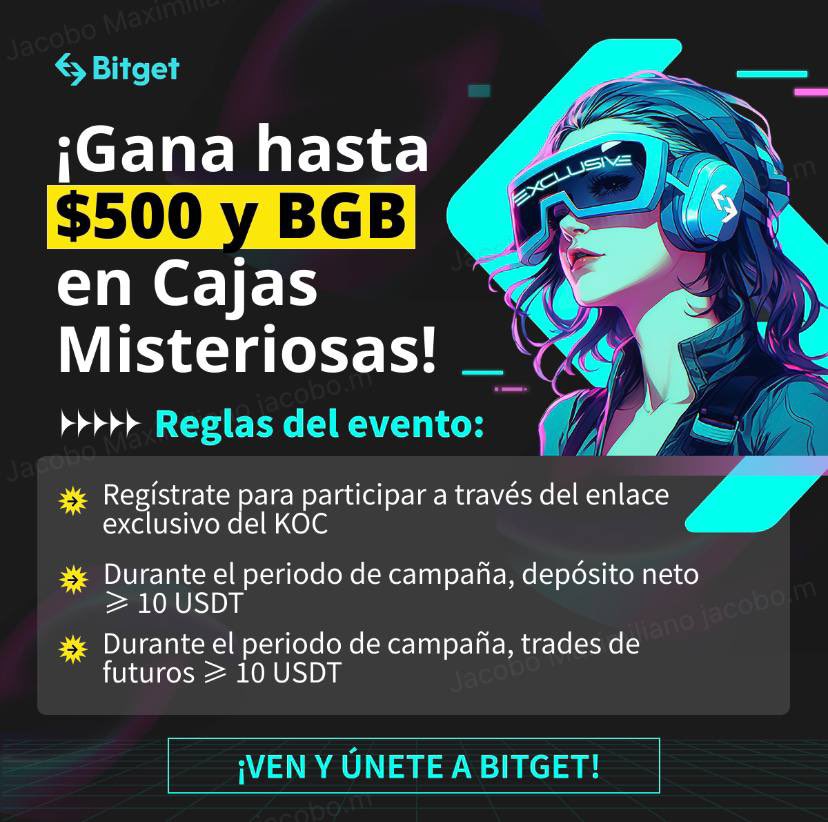 AnonymusTrading's tweet photo. #BITGET #AnonymousTrading 📈

🔔 Exclusivo para nuevos usuarios: ¡Gana hasta $500 y BGB en Cajas Misteriosas! 💲

 Válido al 31 de junio 

1. Regístrate AQUÍ https://t.co/qBT2m5Vqdv

2. Realiza 1 depósito de al menos 10 usd 

3 Raliza 1 Trade de al menos 100 usd
 
#Bitget https://t.co/cQsBPbCpES