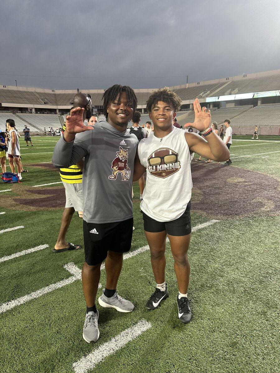 Brayl0n_H3nry05's tweet photo. I wanna say thank you to @GJKinne for the opportunity to compete @TxStateBobcats I had a fun time with @andrewcobus @ericstephens24 @CoachPatke can’t wait till FNL https://t.co/JZMtRHMcc6