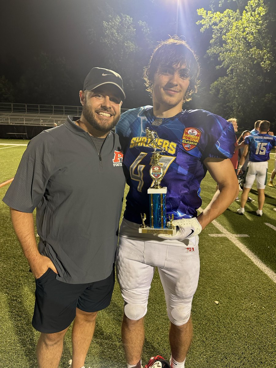 What a way to end it! Selected captain of the winning North Squad. Defensive MVP of the game. We couldn’t be more proud, Nicky. <a href="/Mards00/">Nick Marden</a>  <a href="/AmesburyFB/">Amesbury Redhawks Football</a>