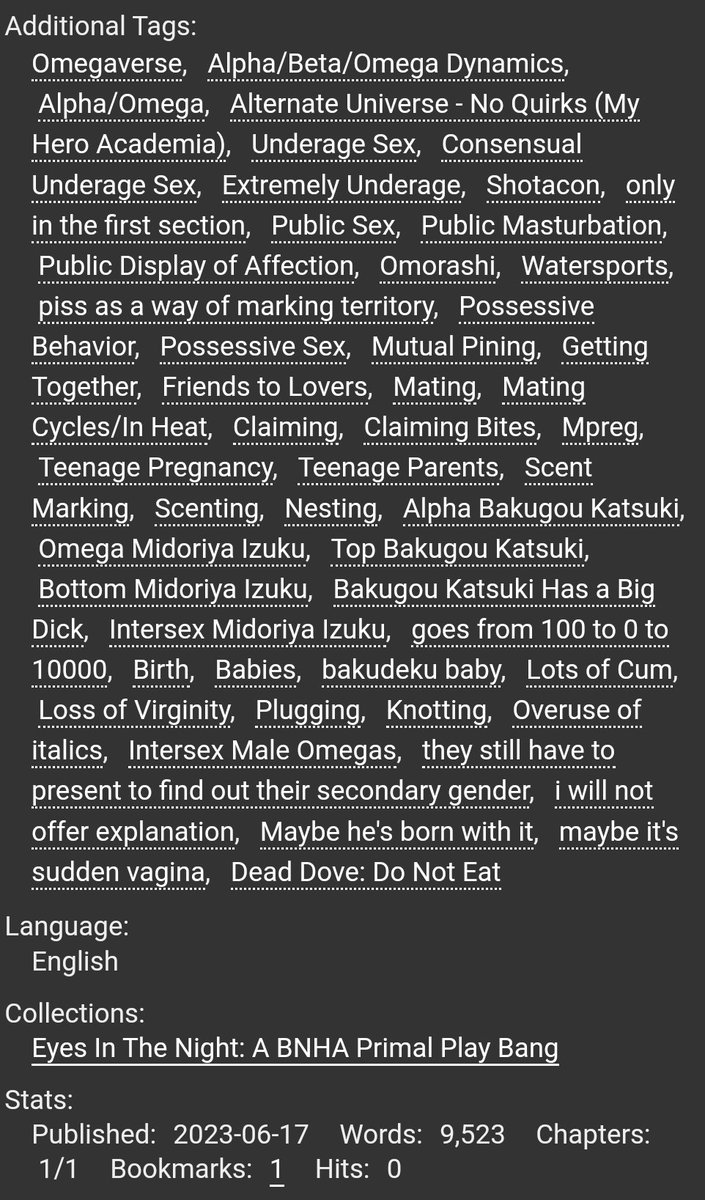 NEW FIC TIME!!!

I wrote this for <a href="/PrimalPlayBang/">Eyes in the Night: a Primal Play Bang</a>
#EyesInTheNightBang 
The dirtiest fic I've ever written, so that says a lot, but I loved writing it!

archiveofourown.org/works/47929843

Partnering art will be posted in the comments.