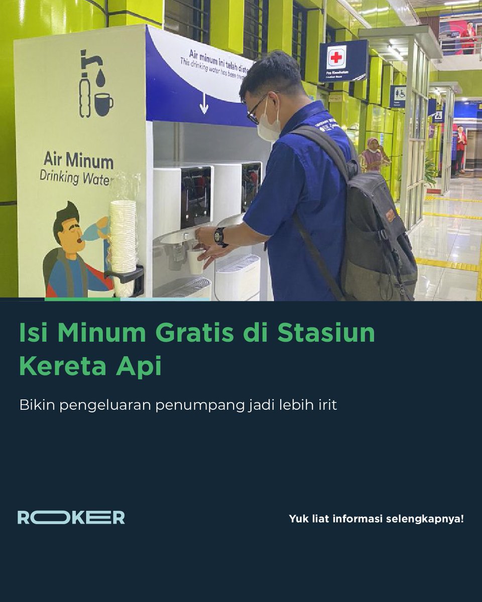 rokeridn's tweet photo. Sejak lebaran tahun 2023, beberapa stasiun kereta api sudah menyediakan layanan water station untuk para penumpangnya. Tujuannya untuk memberi kenyamanan kepada penumpang dan mendukung gaya hidup ramah lingkungan. 

Siapa yang udah pernah coba layanan ini? https://t.co/CmfukWfcVy