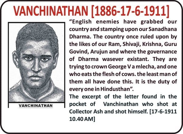 omprakash678's tweet photo. #Vanchinathan killed Robert William Escourt Ashe, #Collector of #Tirunelveli in a railway station in 1911...
#Maniyachchi Railway Station where #வாஞ்சிநாதன் shot #Ashe, was renamed as #VanchiManiyachchi Junction Railway Station in remembrance of him...
My humble #Pranams https://t.co/TGQvNcevKG