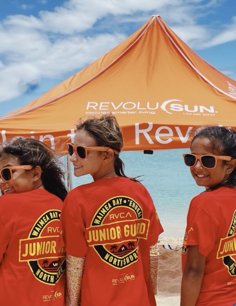 RevoluSun's tweet photo. It’s Aloha Friday! These NSLA Junior Lifeguard keiki just finished up their second week of training! We are so stoked to see them receive their “certs &amp; shirts” while rocking RevoluSun sunglasses! 

#JuniorLifeguards #WaimeaBay #OceanHeroes #BeachSafety #Lifeguards #Hawaii https://t.co/qQJIDQ9iIK