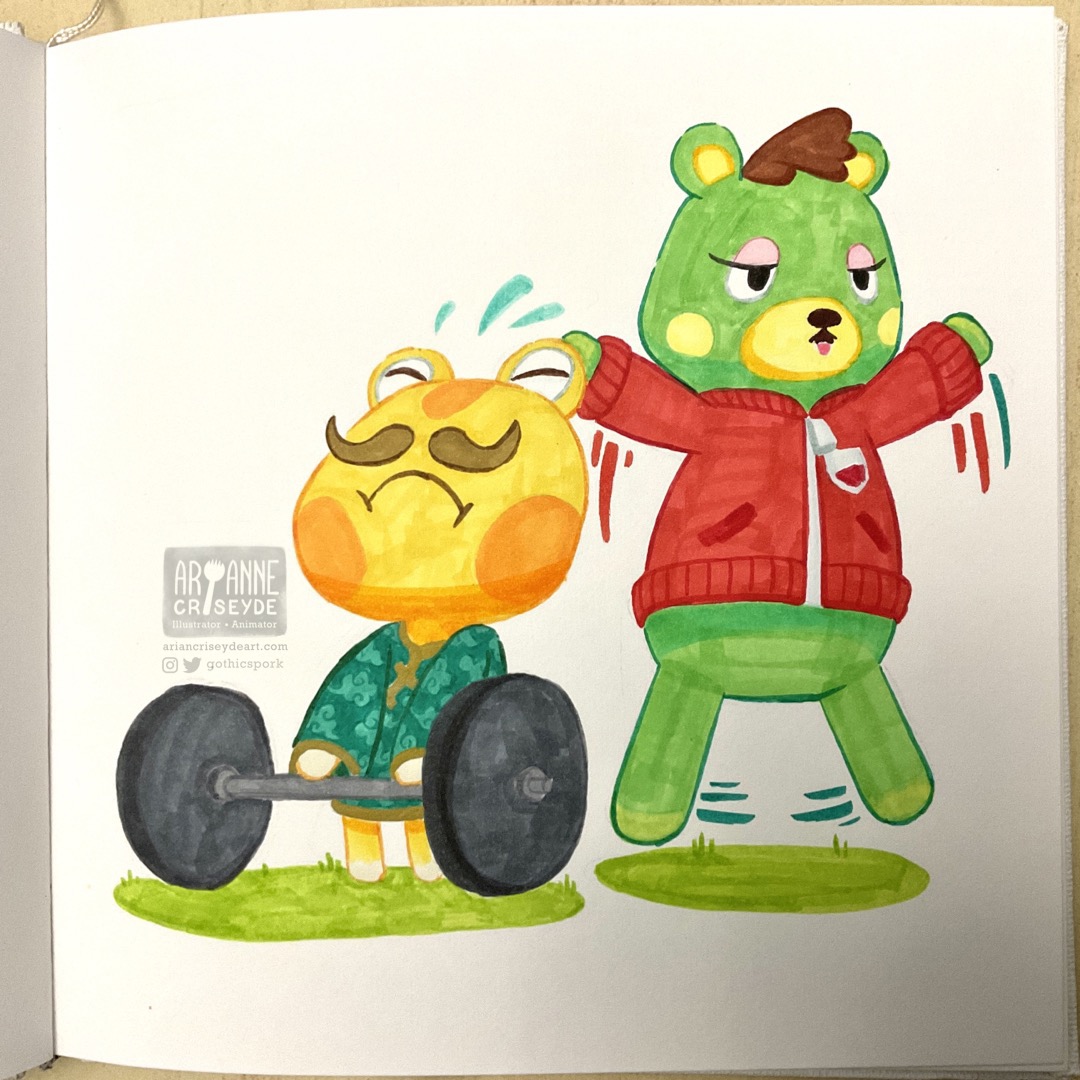 gothicspork's tweet photo. My first villagers are both gymbos

#art #illustration #fanart #artph #artistsontwitter #AnimalCrossing #acnh https://t.co/xQSeGzLBOp
