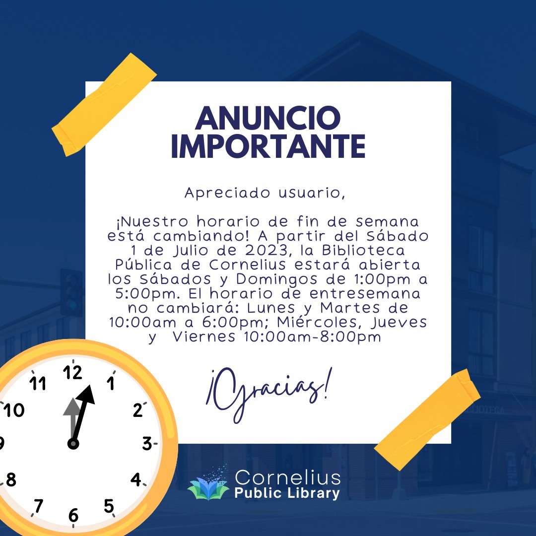 CORLibrary's tweet image. ¡La Biblioteca Pública de Cornelius siempre está disponible en línea! Encuentra libros digitales a través de Libby o explora otras diez formas de disfrutar de tu biblioteca local desde casa.
corneliusor.gov/library/page/t…