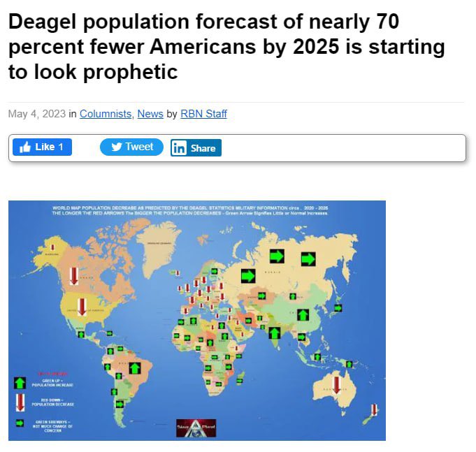B̲eth Kay 🇺🇸 on Twitter "Deagel Global Population Prediction for 2025