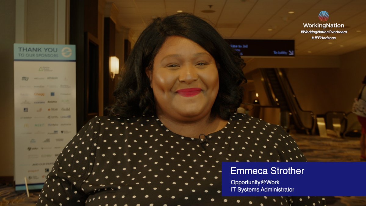 Why #HireSTARs, workers Skilled Through Alternative Routes? 

Emmeca Strother, an IT systems admin. at <a href="/OpptyatWork/">Opportunity@Work</a> and a STAR, can reel off reason after reason, and does so here for #WorkingNationOverheard at #JFFHorizons: youtu.be/Y_OXFwBXYBo

@JFFtweets #TearThePaperCeiling