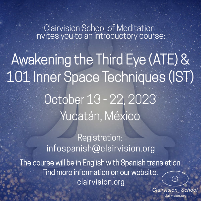 clairvision's tweet photo. Join us in México for an introductory retreat course to learn the Inner Space Techniques (IST) which includes an Awakening the Third Eye course. October 13th to 22nd in Yucatán, México. ☀️

Find more details here: https://t.co/1ys2v8chcr
#clairvision #meditation https://t.co/gCGhEsO73m