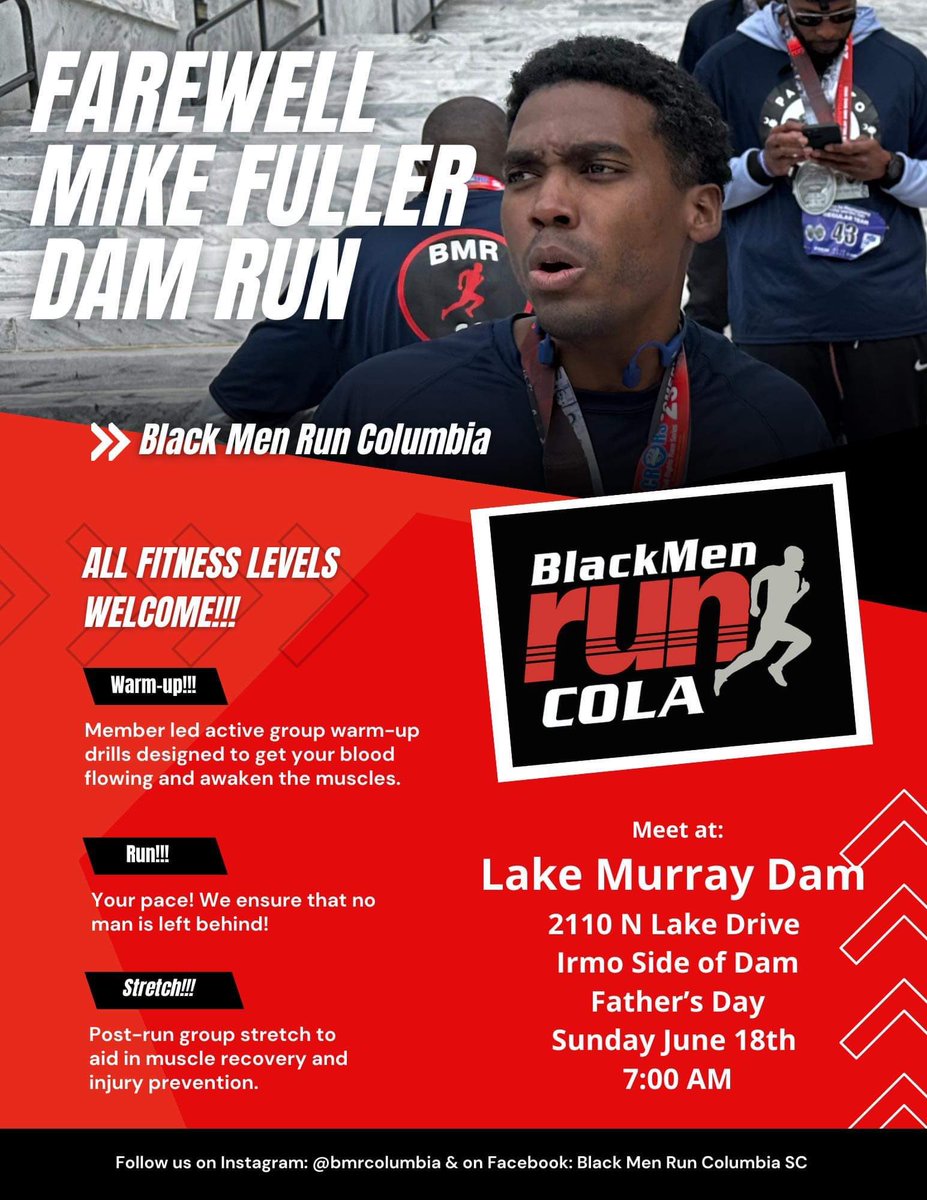 RUNJOSEPH_RUN's tweet photo. Join us this Father’s Day for what we hope is not our last time pounding the pavement with our good brother Mike Fuller. @bmrcolumbia just won’t be the same without him. Best wishes Mike! https://t.co/hM8kCkPQvj