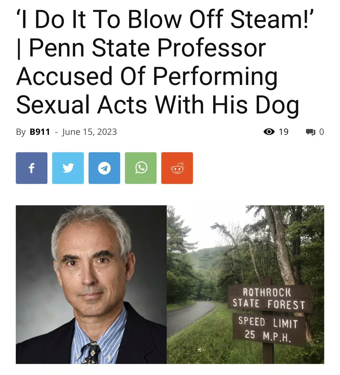 I want off this planet.

Penn State professor Themis Matsoukas waa caught performing sex acts on his border collie on a trail cam.