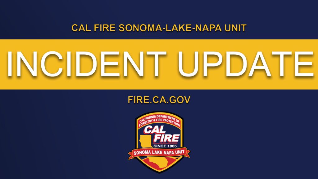 CALFIRELNU's tweet photo. #SnellFire - UPDATE - Firefighters from CAL FIRE LNU, Napa County Fire, and South Lake County FPD are working extremely hard and making great progress. The fire is currently 103 acres and forward progress as been stopped. https://t.co/hbGThKkvvt