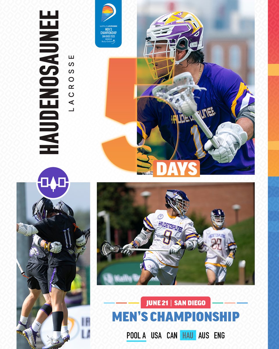 WorldLacrosse's tweet image. 5️⃣

In 5 days, @HAU_Nationals will compete in Pool A at the 2023 World Lacrosse Men’s Championship!

#WLMC | #SanDiego2023