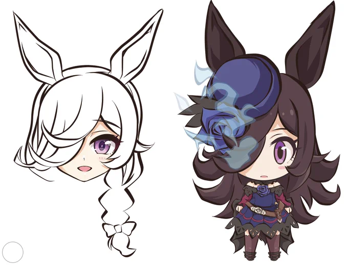 SDのライスを花嫁に描きなおし中 去年と別人ですわ|ω・)  一番くじ描いたら当たるかと思ったけどマックイーンが当たった(*'ω`*)