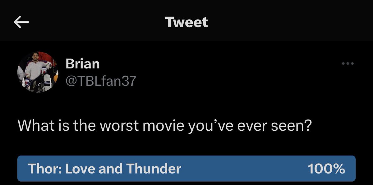 The consensus of Twitter is that Thor: Love and Thunder was the worst movie ever. I asked everyone on Twitter their opinion, and 100% agreed. https://t.co/hoHjvG5mn9