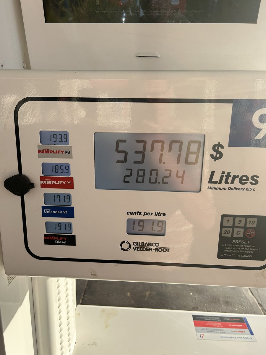 Real life maths - petrol is a great use of decimals and money. How much change would I get from x dollars? If you only knew who many litres/how much, which petrol did I use? #AussieEd #edchat #education #iteachmath #MTBoS